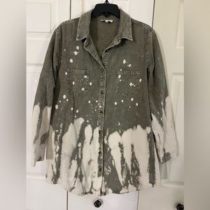 Sage Green and Cream Corduroy Shacket